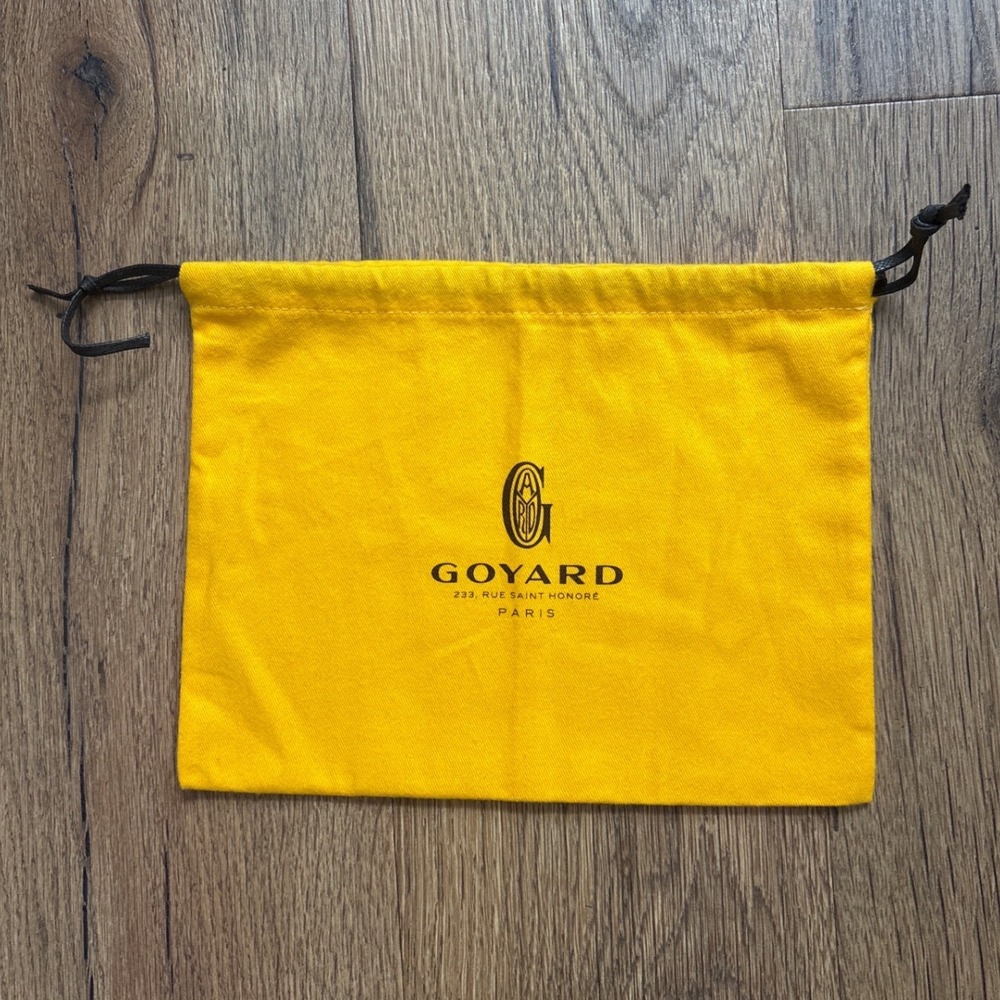 Goyard Yellow Cotton Flannel Drawstring Dust Bag Small Accessory Pouch 9.5x7.5